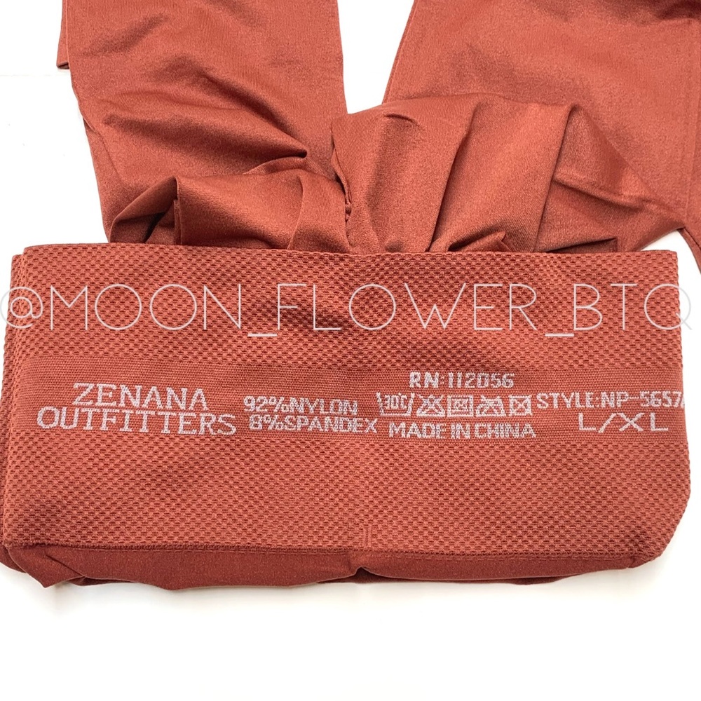 Zenana Rust Buttery Soft Tummy Control High Waist Capri - Picture 6 of 7